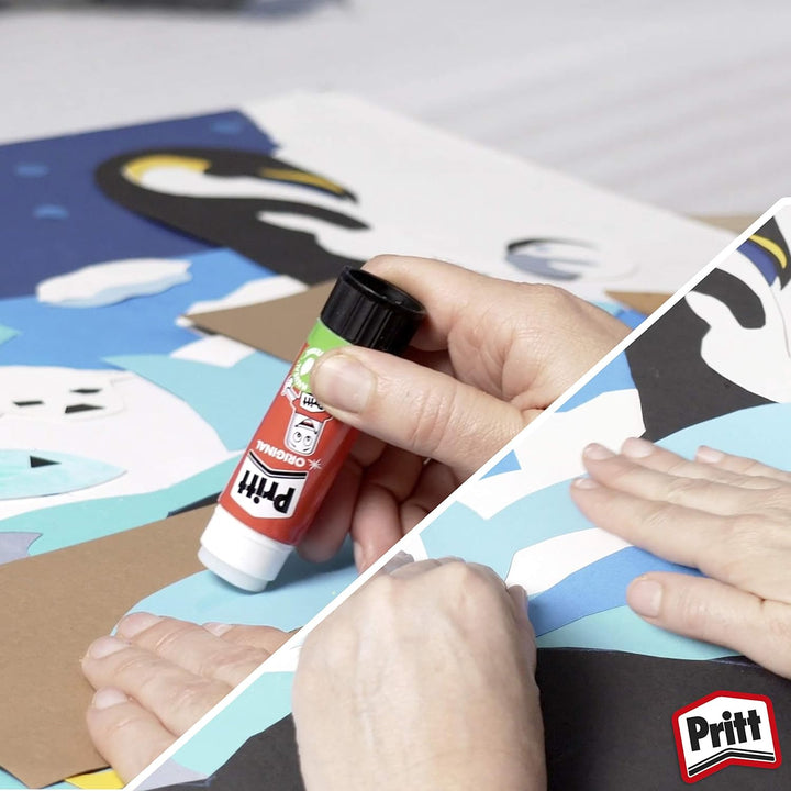 Pritt Klebestift, sicherer und kinderfreundlicher Kleber für Kunst und Bastelarbeiten, starker Klebs