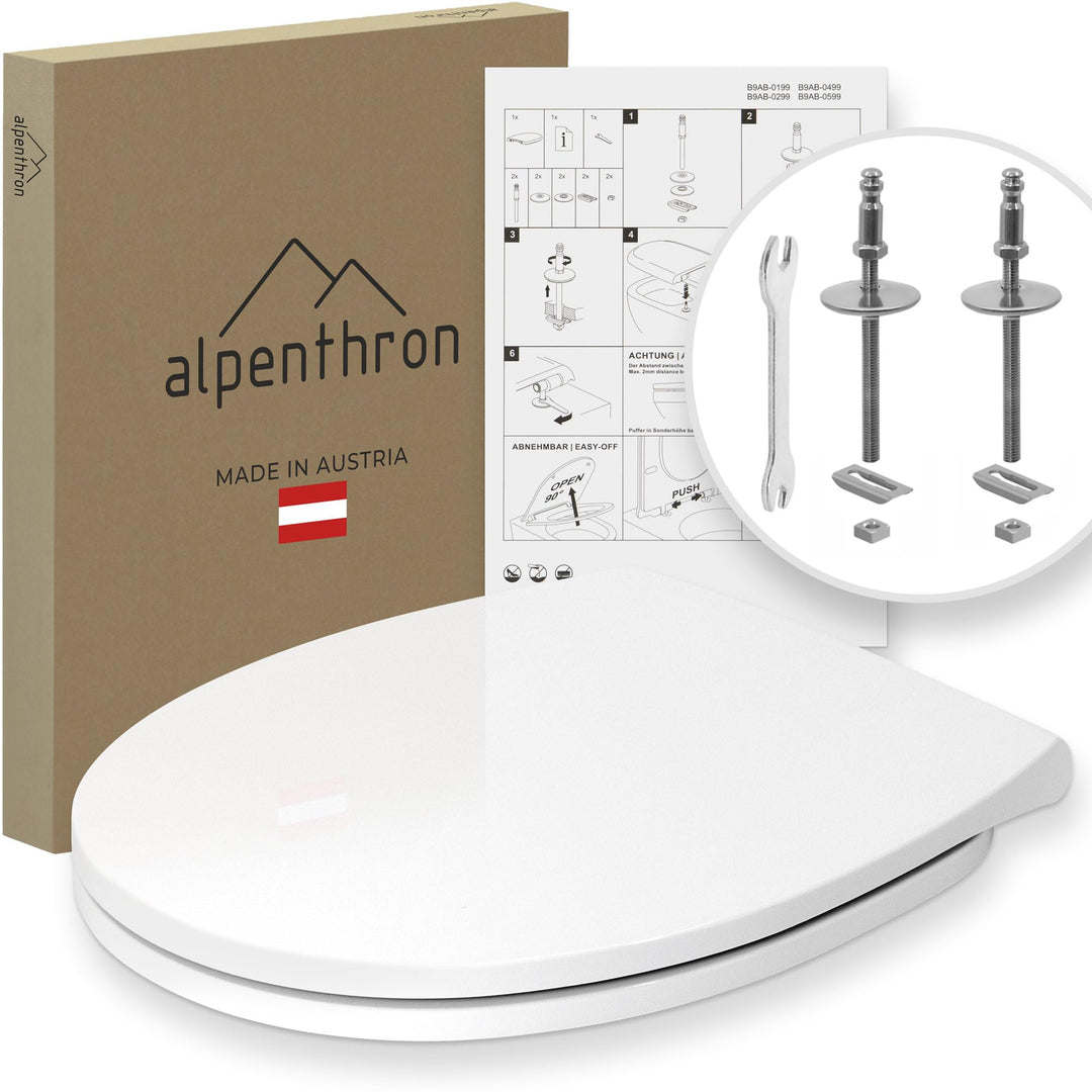 Hochkönig WC-Sitz Weiss – Premium Duroplast mit Softclose & Edelstahl Scharnier – Antibakteriell, ab