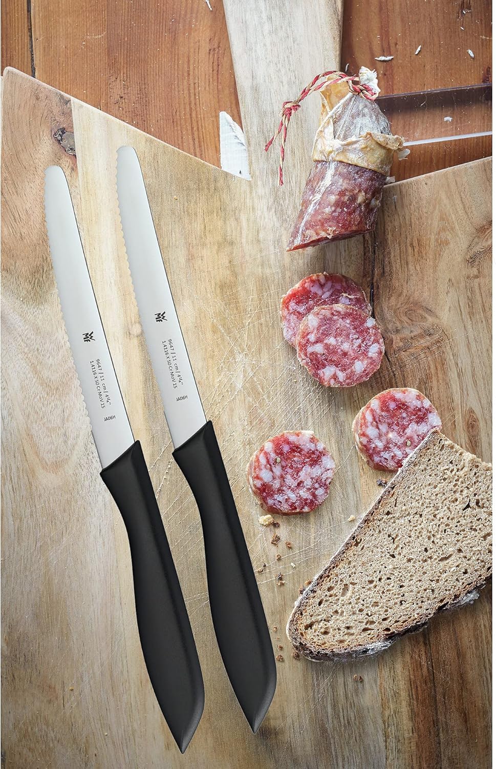 WMF Classic Line Frühstücksmesser Set 6-teilig, 23 cm, Brötchenmesser Wellenschliff, Brotzeitmesser,