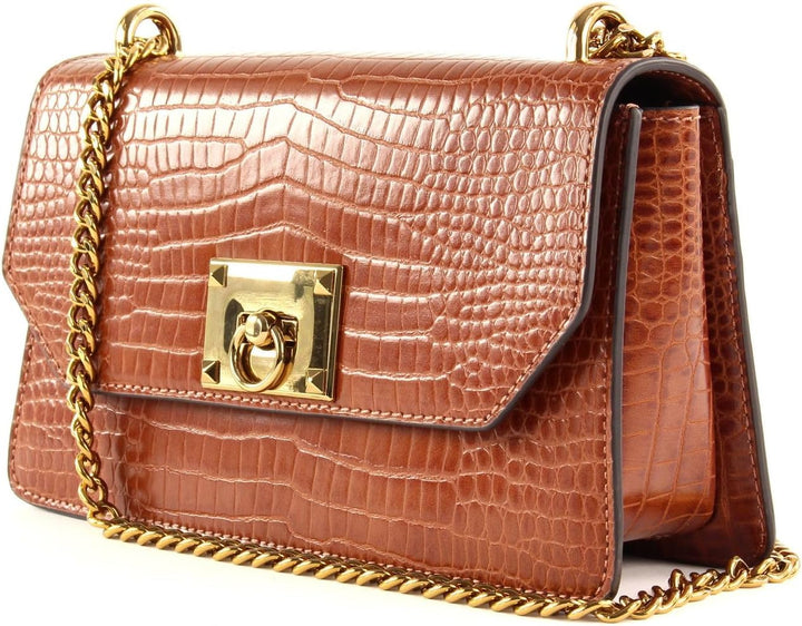 Seidenfelt Nora Schultertasche 24 cm cognac