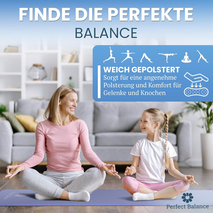 Perfect Balance® Yoga Matten Set [Premium Erfahrung] - Hochwertiges TPE-Material, Rutschfeste Oberfl