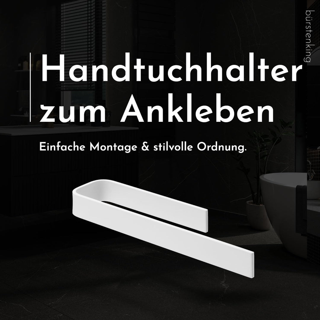 Bürstenking Handtuchhalter ohne Bohren – 33 cm – Selbstklebender Handtuchhalter – einarmige Halterun