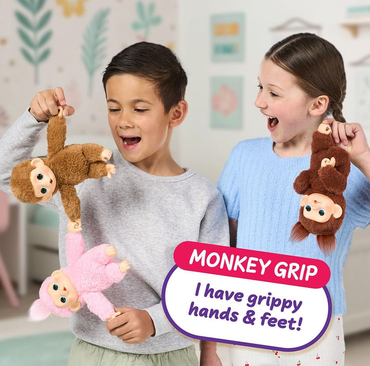 Little Live Pets Baby Monkey Minis – interaktiver Plüschaffe Luna Lemon mit über 20 realistischen Ge