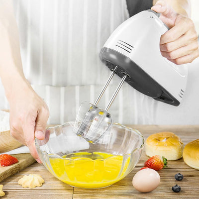 Handmixer - Handrührgerät 7 Geschwindigkeiten, Handrührer 300 W, Schneebesen & Knethaken aus Edelsta