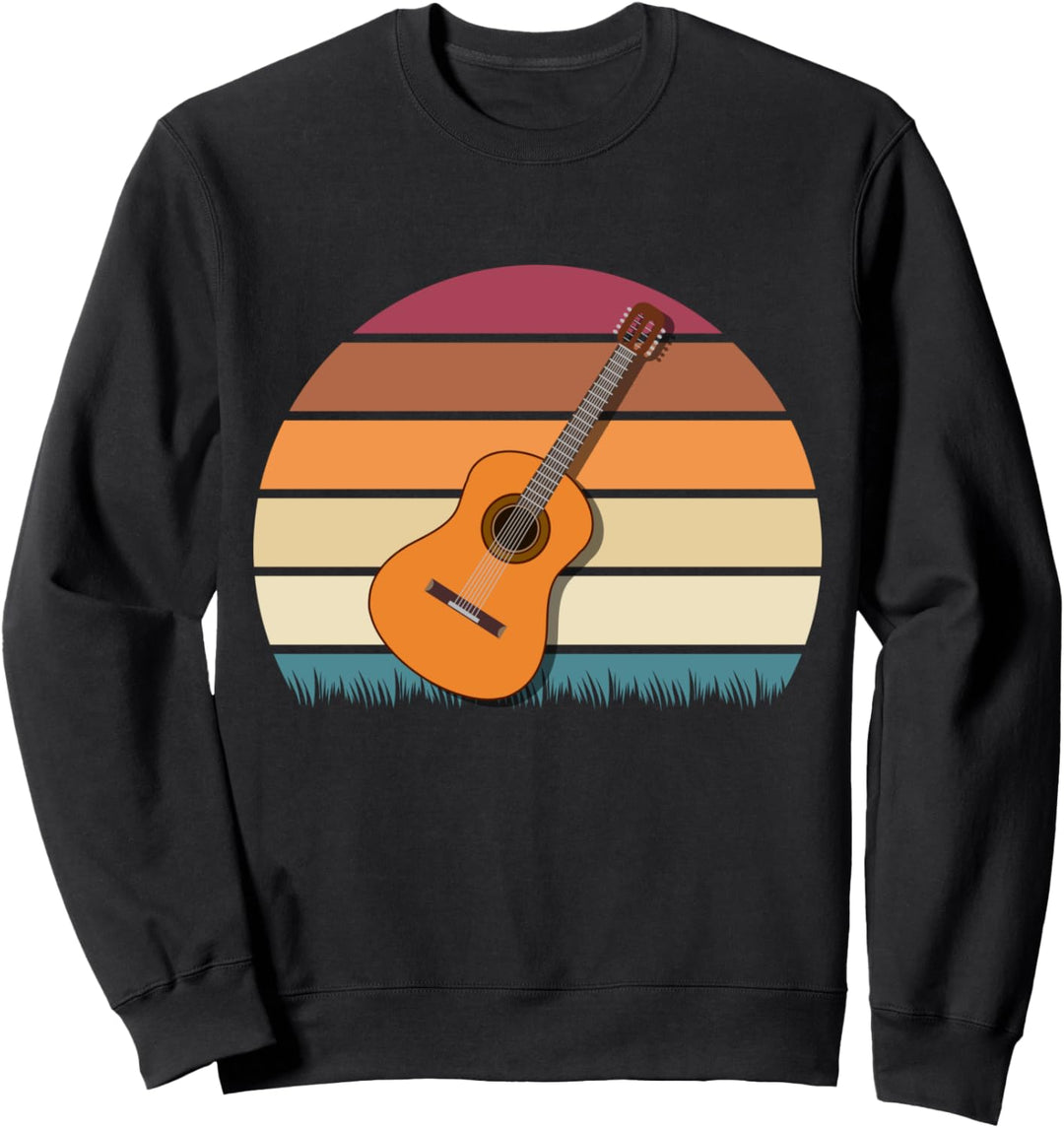 Akustik Gitarre Vintage Gitarre Musiker Gitarristen Sweatshirt