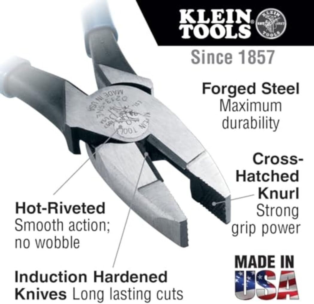 Klein Tools D2000-9NEGLW Hi-Viz starker Seitenschneider HD, schneiden, mit leuchtenden Griffen