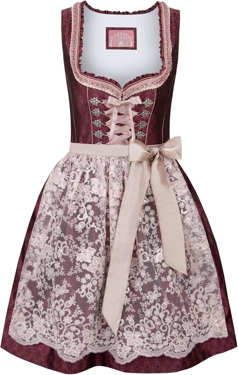 Stockerpoint Damen Dirndl Rosalinde Kleid für besondere Anlässe 30 Bordeaux, 30 Bordeaux
