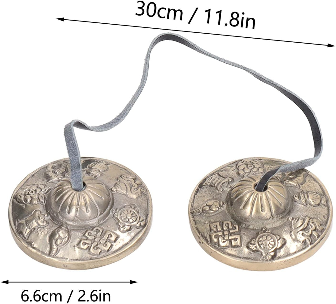 Tyenaza Tibetische Tingsha-Meditationsglocke, Kleines Reines Kupfer-Doppelglockenspiel, Nepalesische