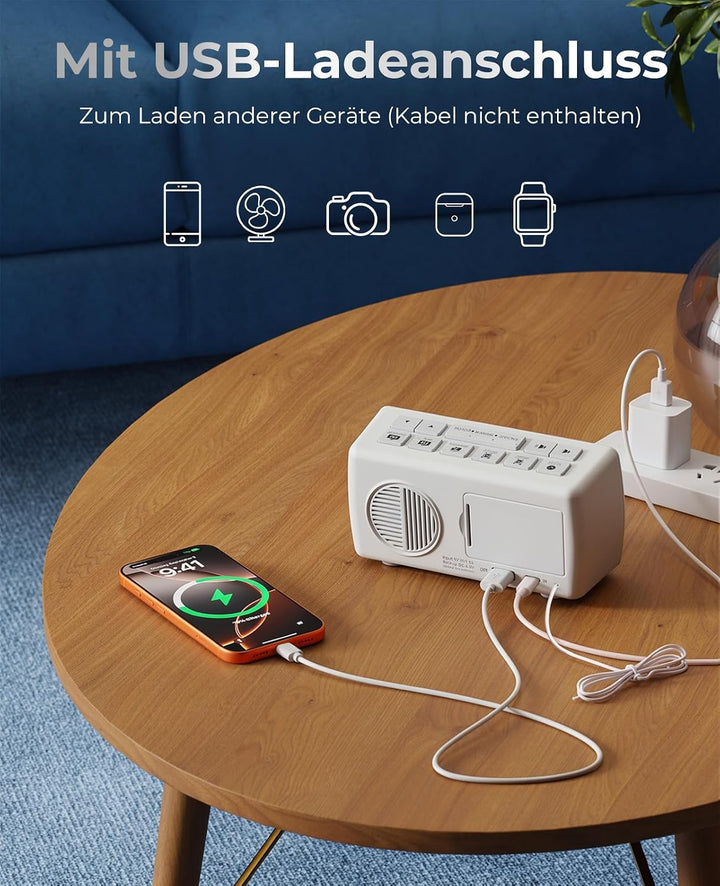 Digitaler Radiowecker, Wecker Radio mit 7-farbige Ziffernanzeige, Einstellbarer Helligkeit und Weckt
