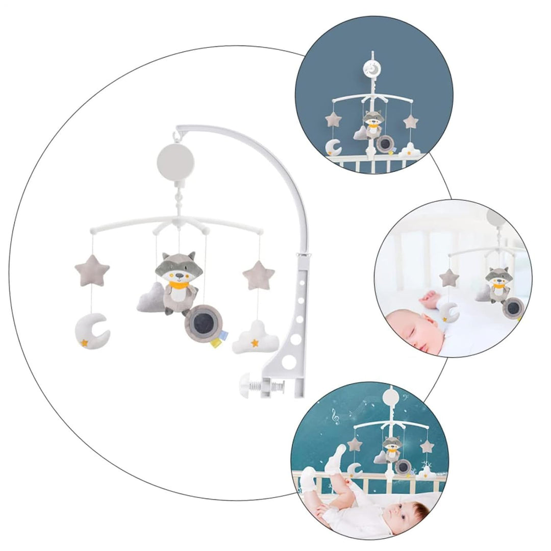 Baby Mobile, Crib Hanging Toy, Soothing Music Box with Photo Pendant, Gentle Wind Chime Decoration,