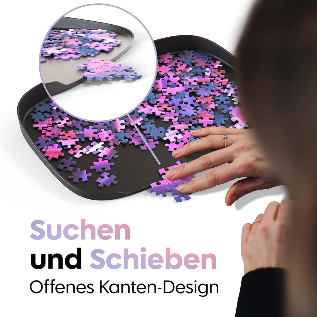 Puzzlup Stapelbare Puzzle Sortierschalen mit Box Anzeige auf Deckel – Set aus 6 Schalen – Bis zu 150