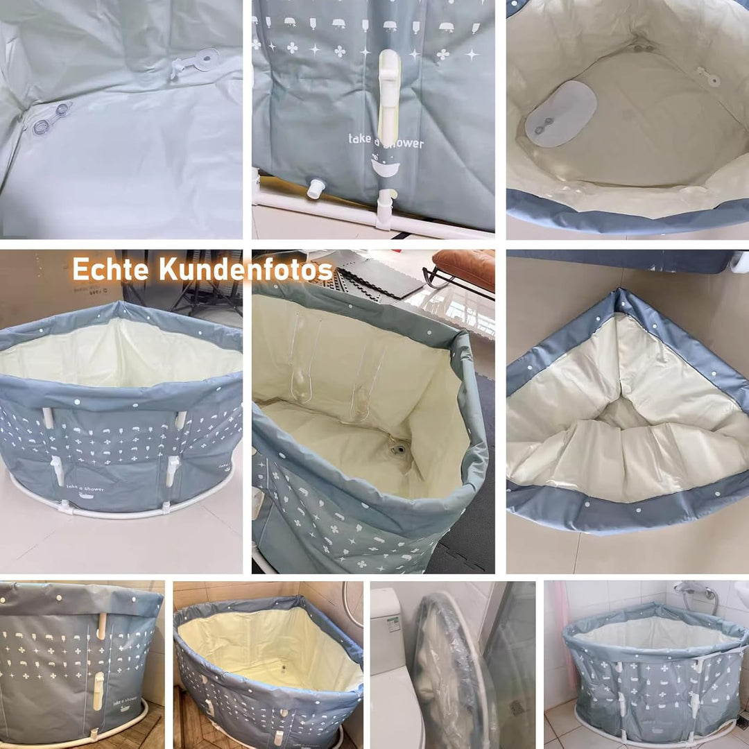 Tragbare Badewanne für Erwachsene Faltbare Badewanne mit Kissen Falten mit Einem Klick Bathtub Wanne
