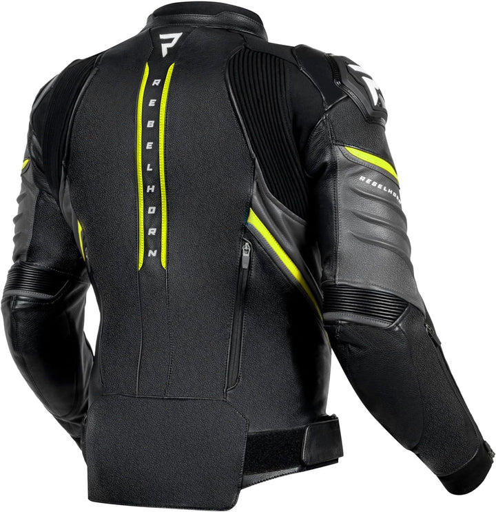 REBELHORN Veloce Motorradjacke Herren | Leder | Ellbogen und Schulterprotektoren Stufe 2 | Schulters