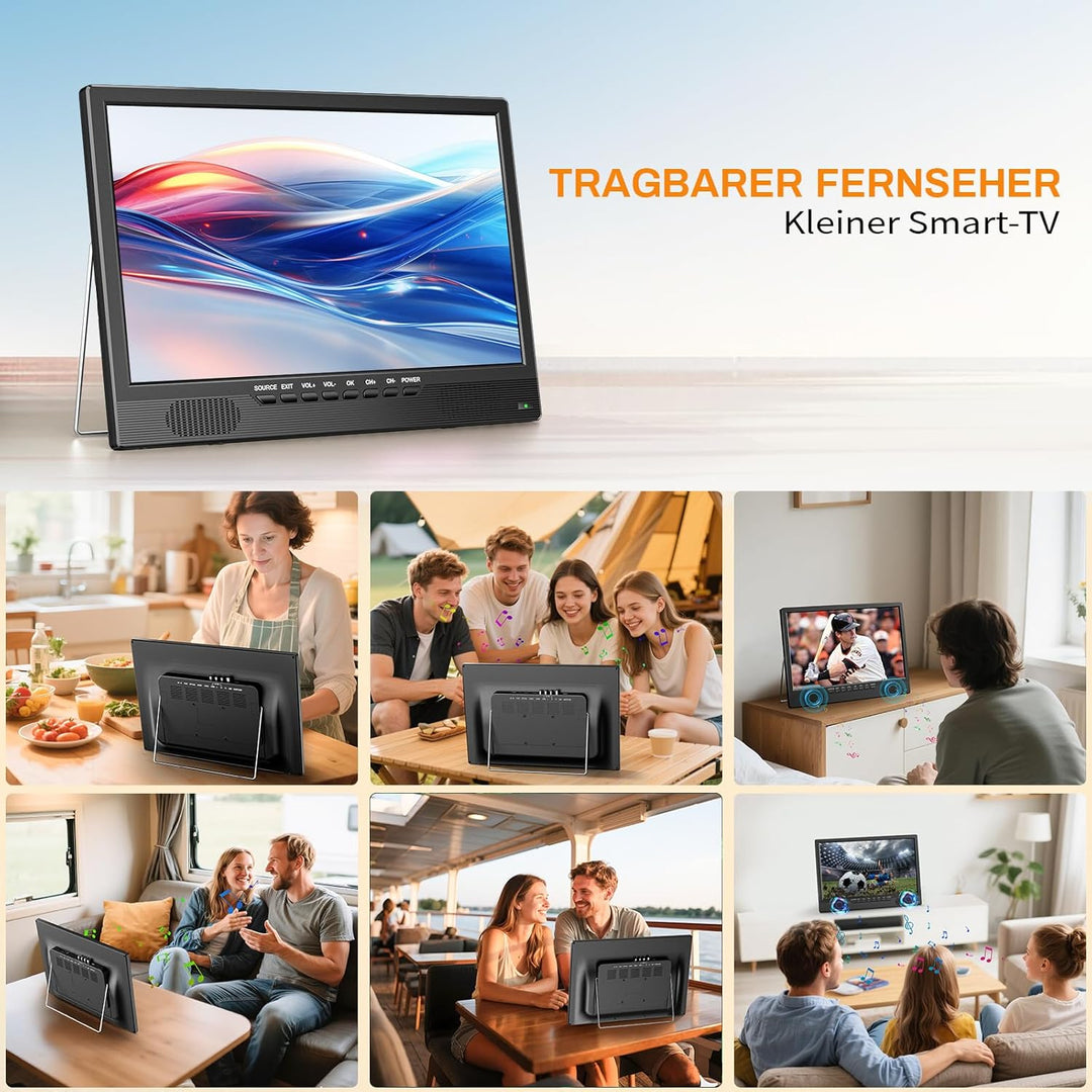 DESOBRY 18 Zoll Smart TV Android, Kleiner Fernseher DVB-T2-Tuner und, 1080p Tragbarer Outdoor Fernse