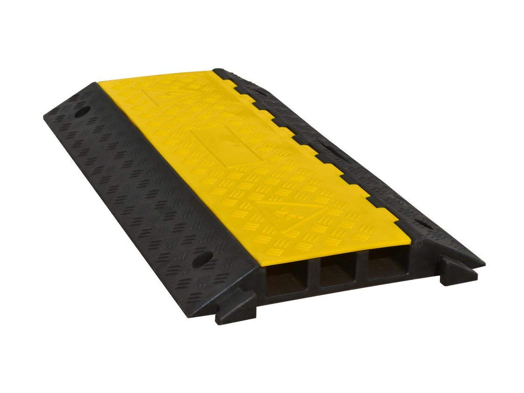 EUROLITE KB-3 Kabelbrücke 3 Kanäle 900x500x70mm | Robuste Kabelbrücke mit rutschfestem gelben Deckel