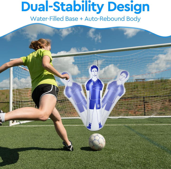 efuturetime Aufblasbare Fussball Dummy aus PVC, Fussballtraining Dummy Trainingspuppe für Torwart Fr