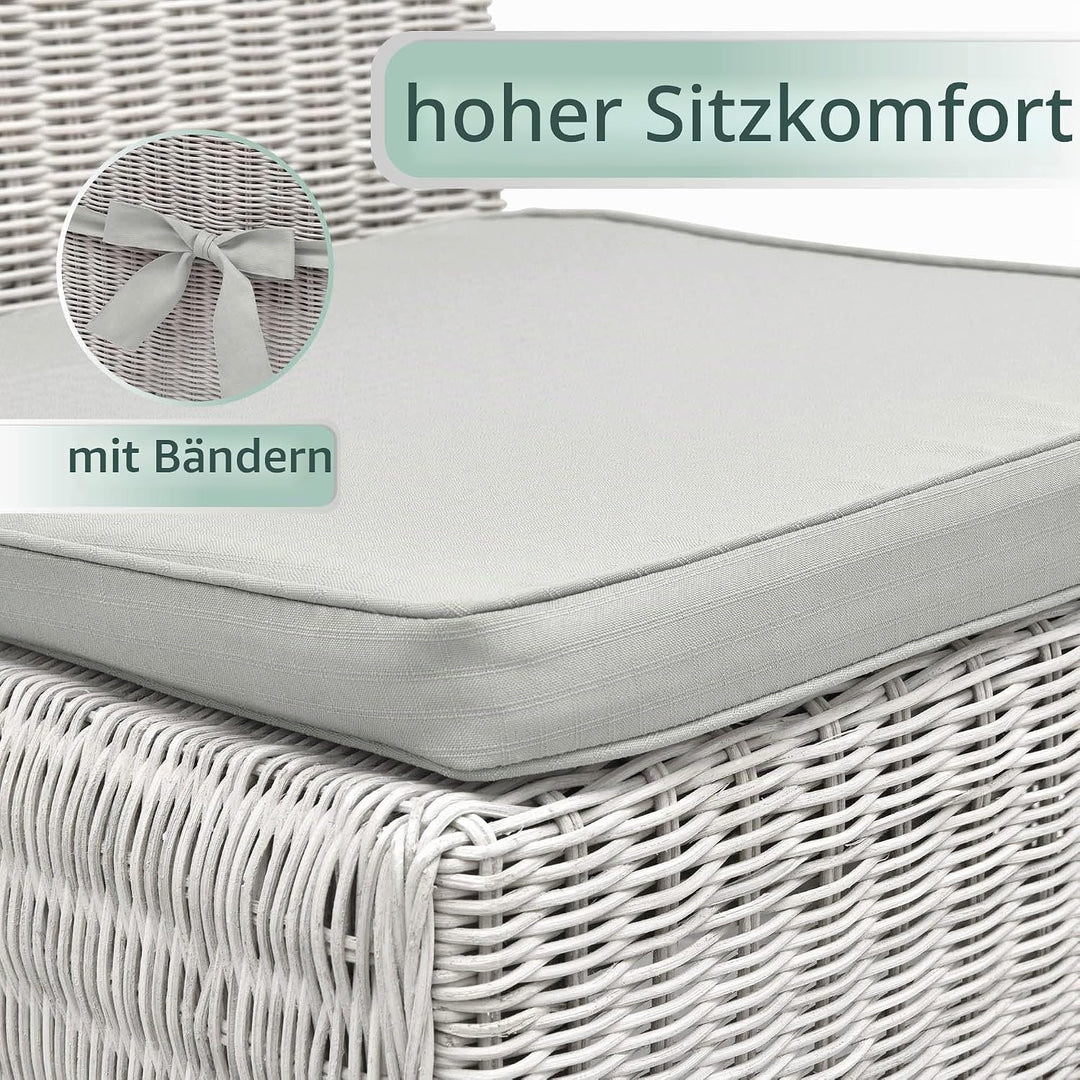 Beautissu Pia 4er Set Stuhlkissen 40x45 cm - Sitzkissen Outdoor Gartenstuhlkissen, Garten Sitzpolste