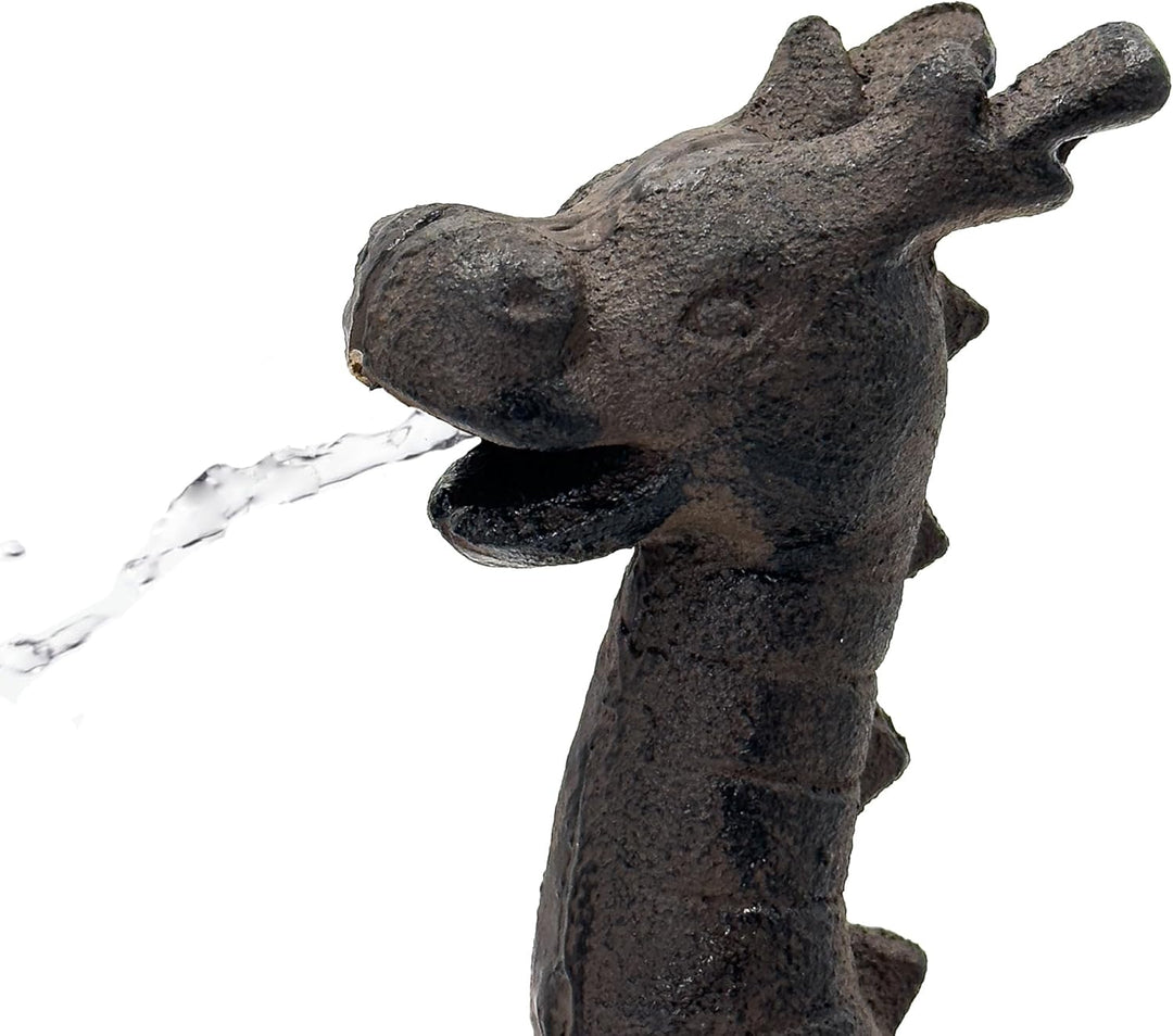 Wasserspeier Drache Figur - Drachen Deko Garten - Wasserspiel Garten Deko - Gartenteich Becken Figur