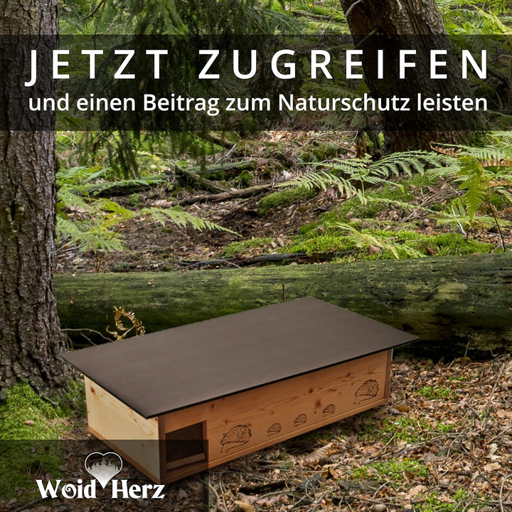 XXXL Igelhaus Neu 2 mal Lasiert (IG5) Igelhütte - Igelhaus mit Labyrintheingang und Rattenklappe - m