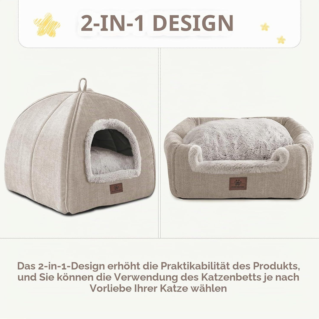 WINDRACING Katzenbett für Indoor-Katzen – Katzenhöhlenbett, Katzenhaus, Katzenzelt mit abnehmbarem,