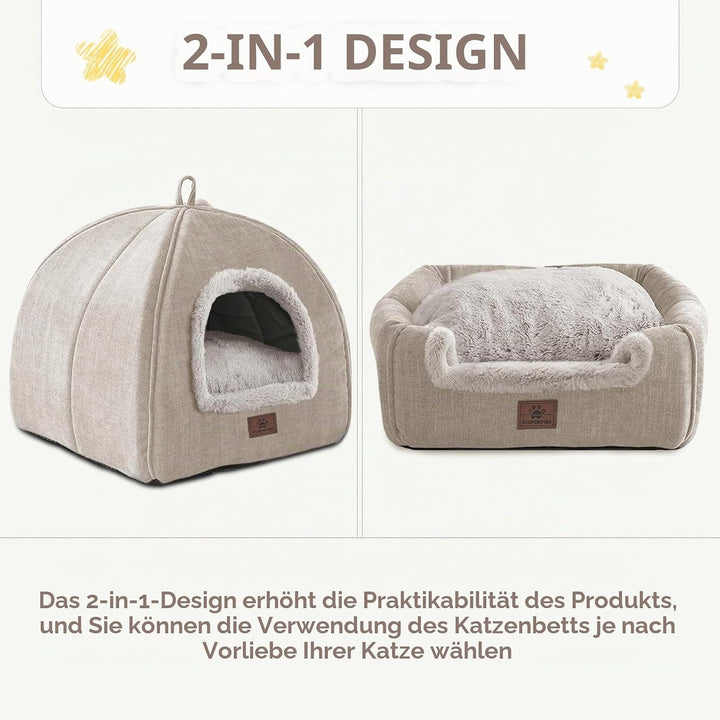 WINDRACING Katzenbett für Indoor-Katzen – Katzenhöhlenbett, Katzenhaus, Katzenzelt mit abnehmbarem,