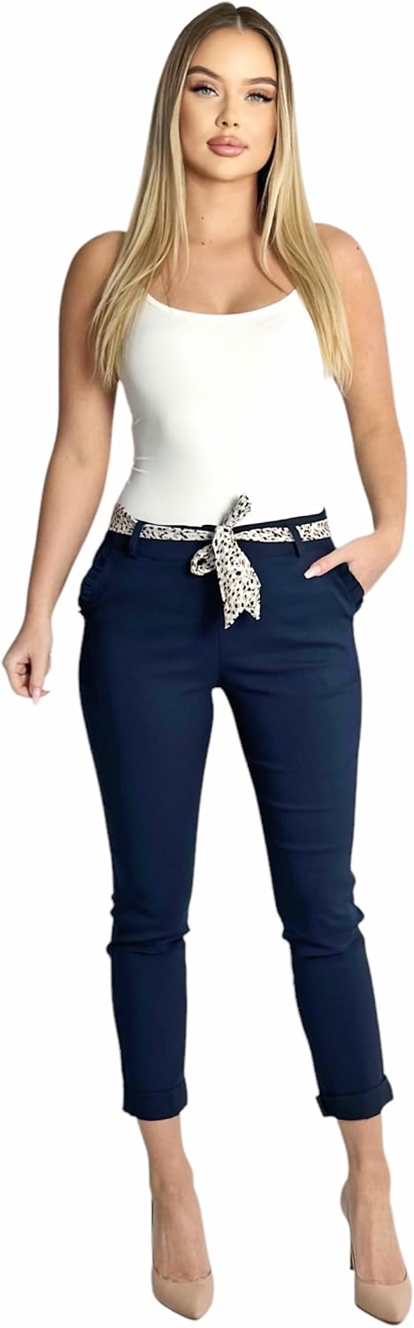 Mississhop Female Damen Stretch Klassische Chino Hose S Blau, M