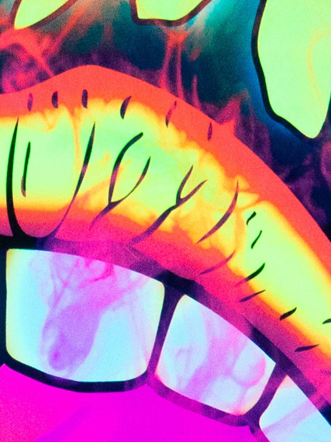 PSYWORK Schwarzlicht Stoffposter Neon | Happy Joint | 1,0 x 1,4m | UV-aktiv | fluoreszierend | Wandb