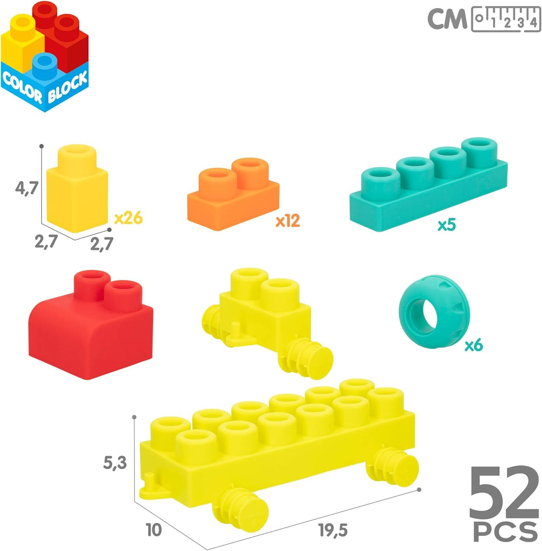 COLORBABY 49733 Flexi Kinderbausteine, inklusive 52 Teilen, Kinderspielzeug, Lernspielzeug, grosse B