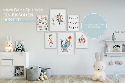 Papierschmiede® Bilder Kinderzimmer Kids Mood Poster Set Manege Frei, Kinderzimmer Bilder Babyzimmer