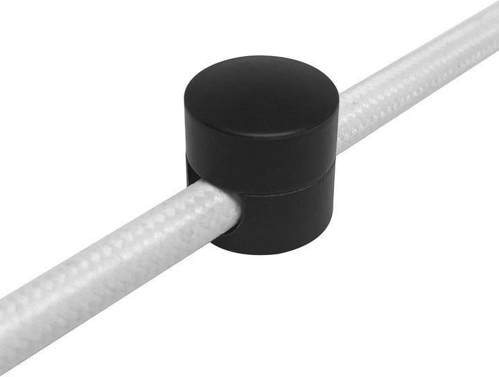 smartect Aluminium Wand- und Deckenpins für Textilkabel [4 Stück, Schwarz] Deckenbefestigung mit Sch