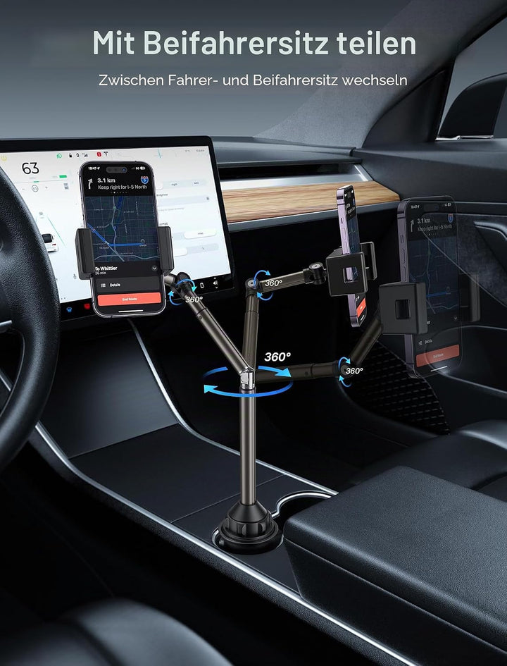JSAUX Handyhalterung Auto Getränkehalter für Auto KFZ, Multi-verstellbar Ultra-Stabil Handy Halterun