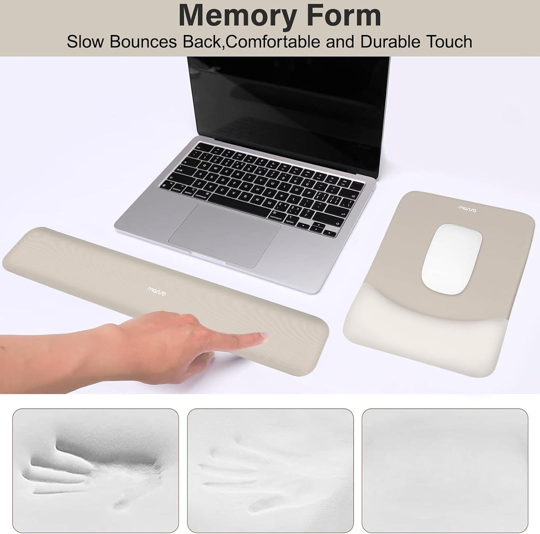 MOSISO Handballenauflage für Mauspad &amp; Tastatur Set – Rechteckig Ergonomisches Mauspad &amp; Handauflage