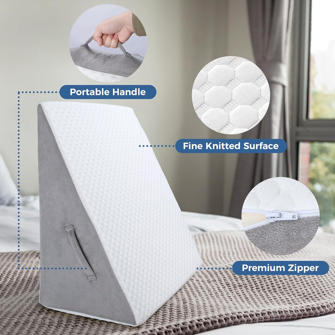 Vielseitig Keilkissen für Bett und Sofa-Hochdichteschaum Lesekissen-Ergonomischer Bettkeil für Reflu