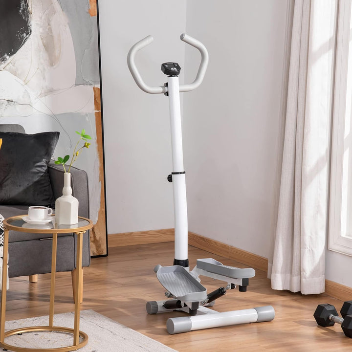 HOMCOM Stepper mit Handgriff Fitness Heimtrainer für Zuhause klein Fitnessgerät für Bein- und Po-Tra