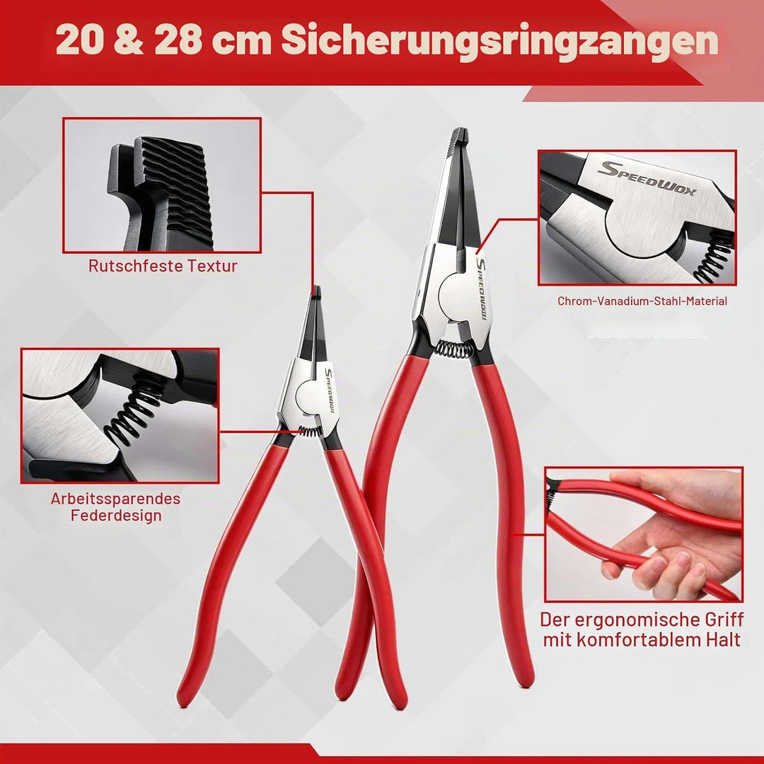 SPEEDWOX 2 Stück spezielle Ring-Halteringzangen-Set Schlossringzange flach zum Entfernen der Install