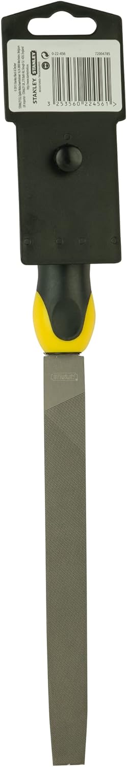 Stanley Halbrundfeile, Hieb 2, 200mm Länge, Karbon-Stahl, ergonomischer Bi-Material Handgriff, Griff