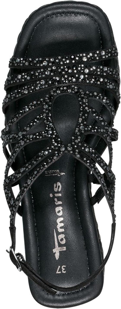 Tamaris Damen Sandalette 1-1-28042-30 37 EU Schwarz, 37 EU Schwarz