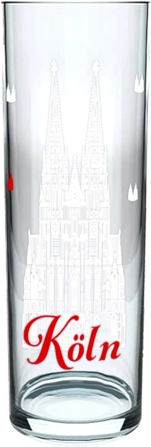Kölschglas 6er Pack bunt 0,2ml, Kölner Stangen mit Grundgesetz, Biergläser Gläser Trinkgläser mit Au