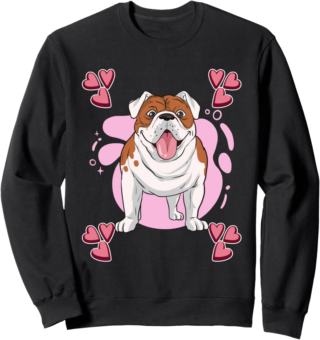 Damen Bulldogge Zeichnung Mädchen Bulldogge Sweatshirt