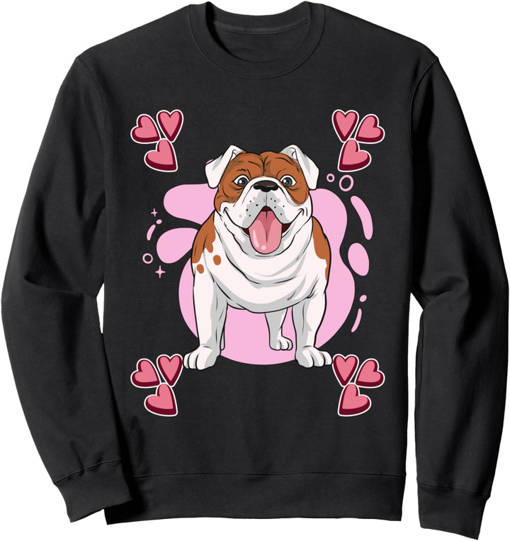 Damen Bulldogge Zeichnung Mädchen Bulldogge Sweatshirt