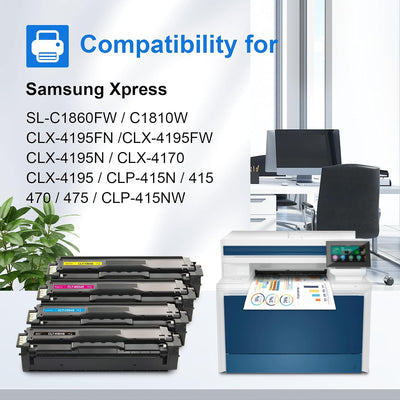 MYCARTRIDGE Ersatz für Samsung CLT-P504C K504S Toner für Samsung Xpress C1860FW C1810W CLX-4195FN CL