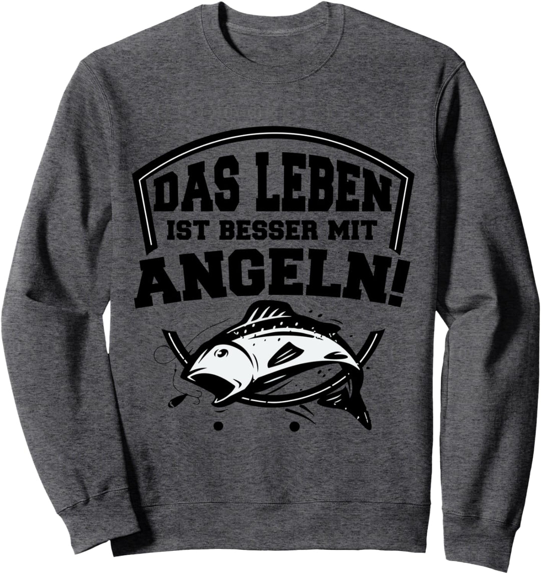Das Leben ist besser mit Angeln Jungs Carp Spruch Angeln Sweatshirt
