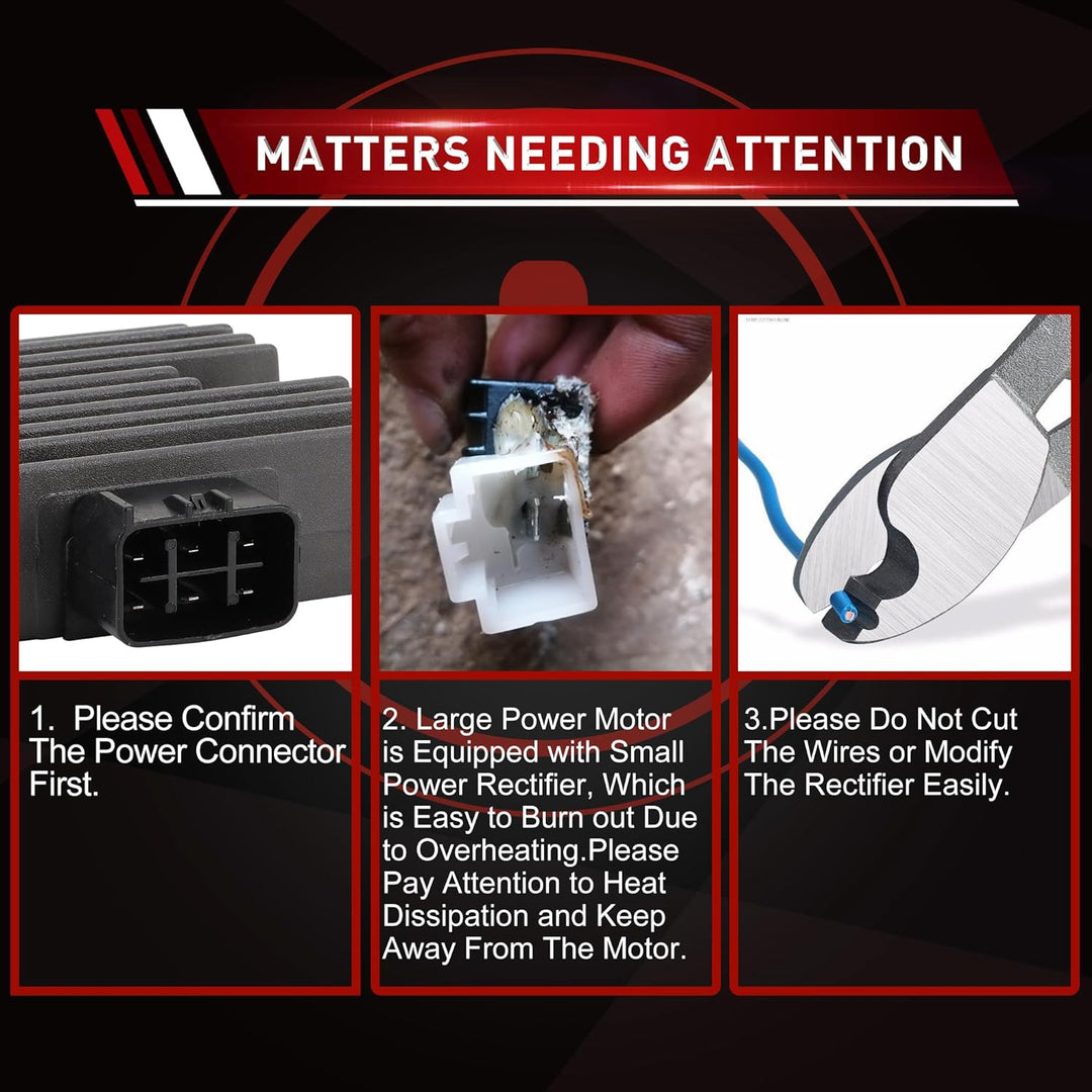 WOOSTAR 12V 6 Draht Spannungsregler Gleichrichter Ersatz für YFM450 2011-2016 YFM660 2001-2005 ATV 4