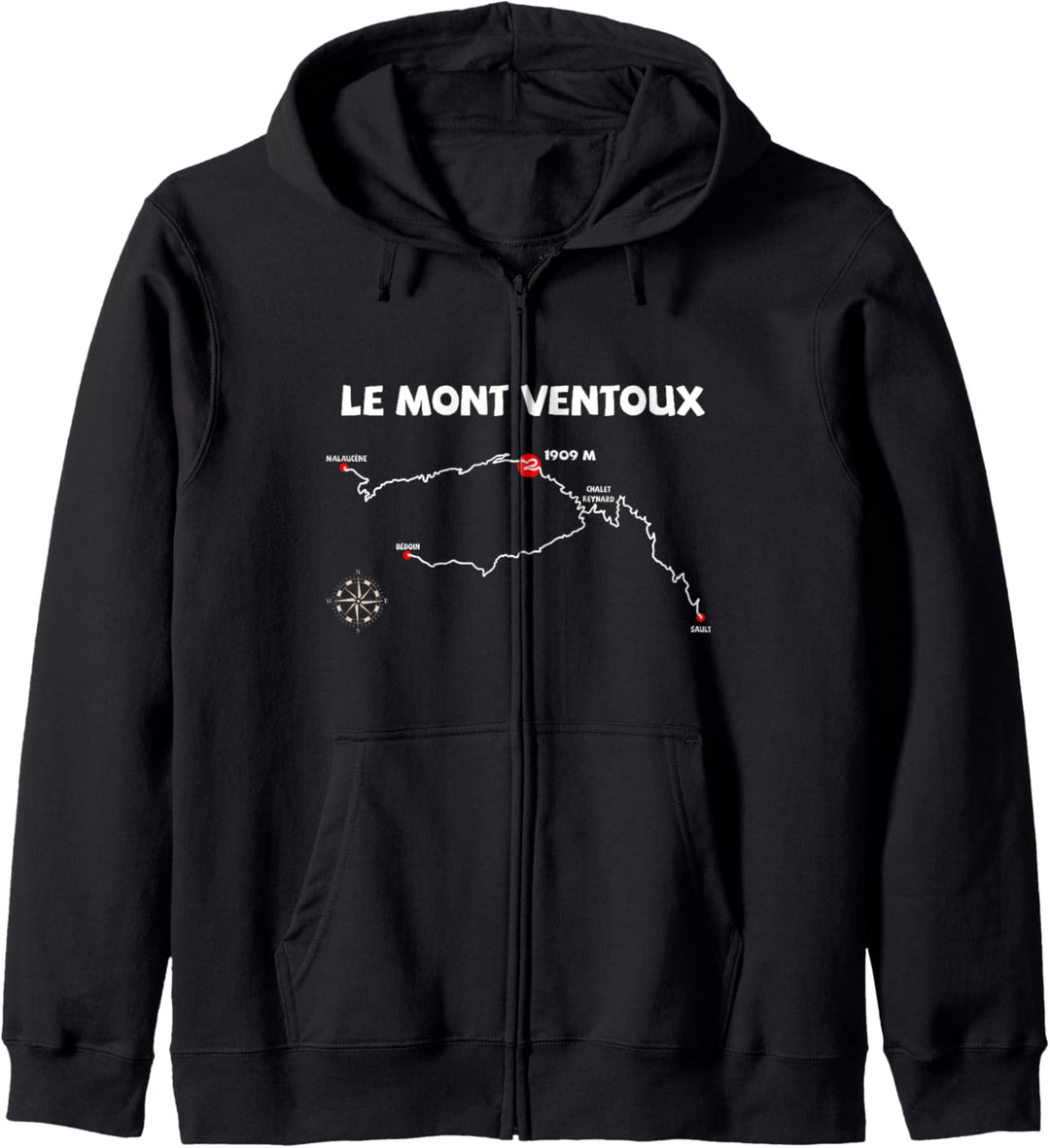 Le Mont Ventoux Serpentinen France Radsport Design Kapuzenjacke
