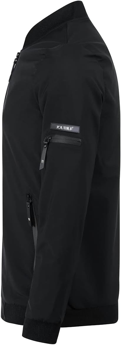 YOUTHUP Herren Übergangsjacke Leichte Sommer Freizeit Bomberjacke Outdoor Sportjacke, Blau-1801
