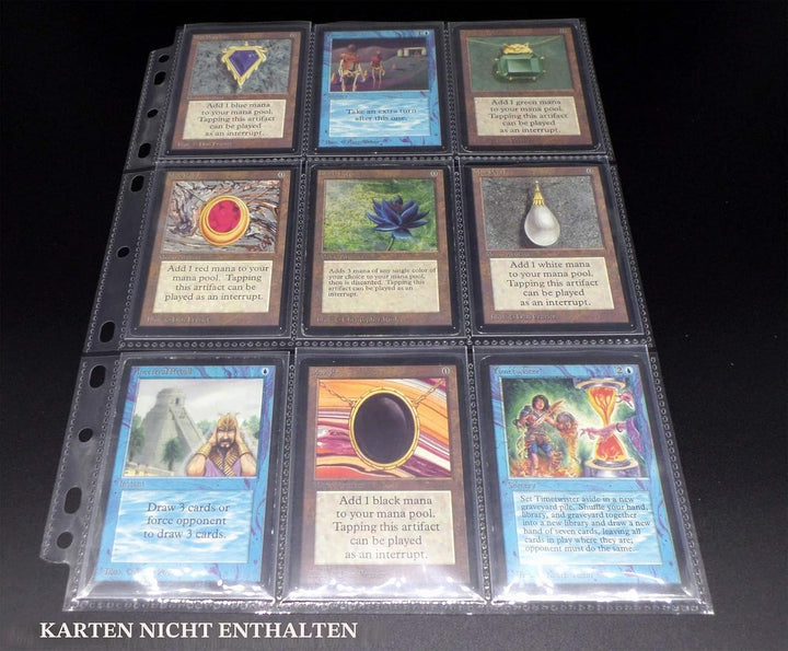 docsmagic.de 200 Premium 9-Pocket Pages - 11 3-Ring Album Ordnerseiten- MTG - PKM - YGO 9-Pocket Pre
