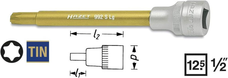 Hazet 992SLG-T50 Torx Schraubendreher Einsatz, T50 Torx