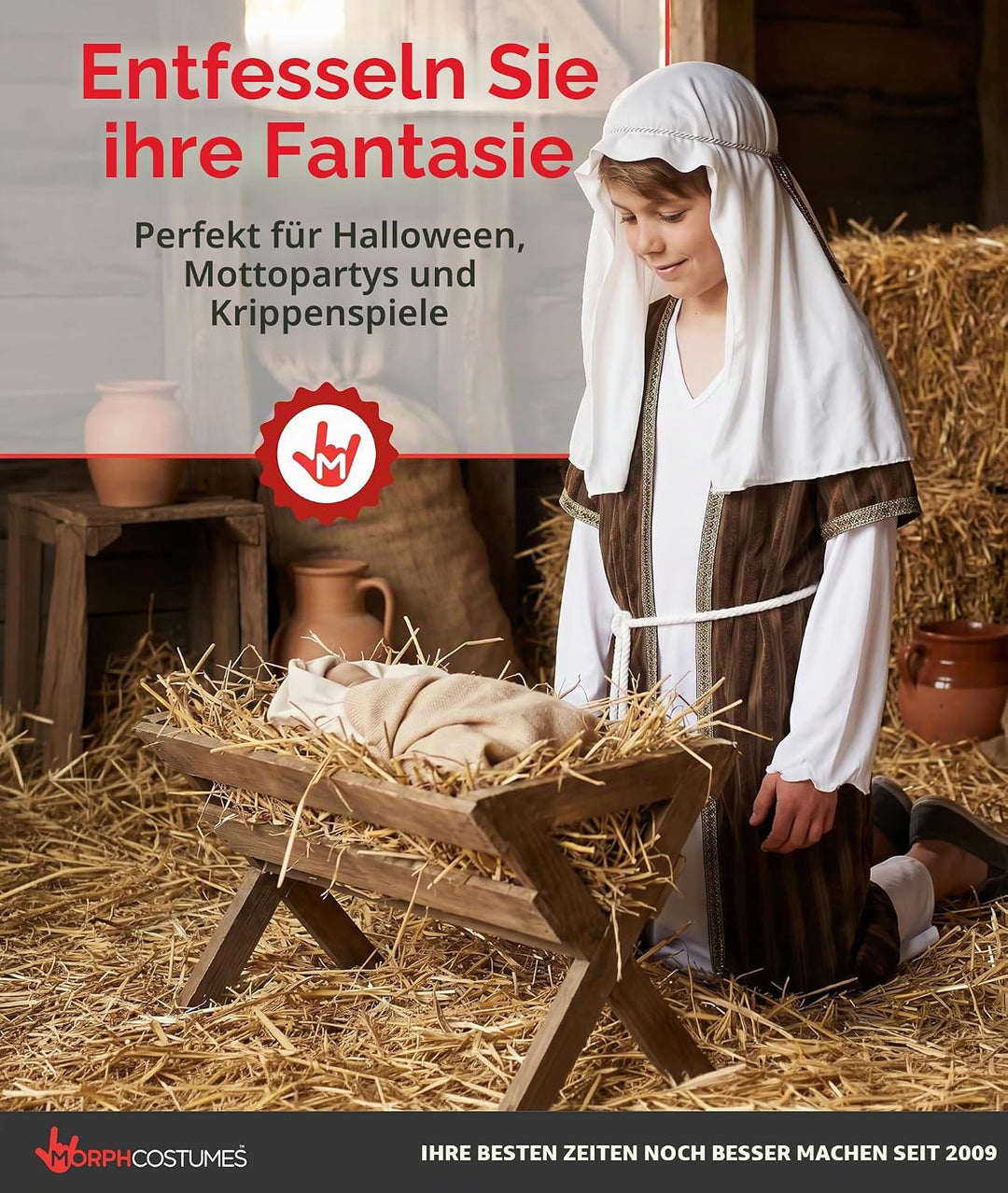 Fun Shack Hirten Kostüm Kinder, Hirte Kostüm Kinder, Kostüm Hirte Kinder, Hirtenkostüm Kinder, Hirte
