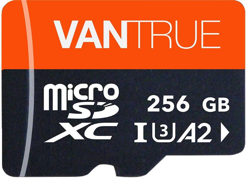 VANTRUE 256GB microSD Speicherkarte, A2 UHS-I U3 4K, inkl. Adapter, Kompatibel mit Dashcam, Smartpho