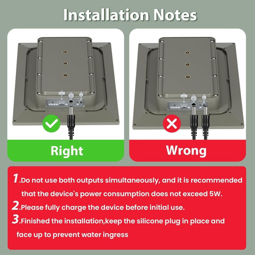 Solarpanel Eingebauter 20000mAh Akku kompatibel mit 12V/6V Wildlifekamera&Überwachungskameras mit 3M
